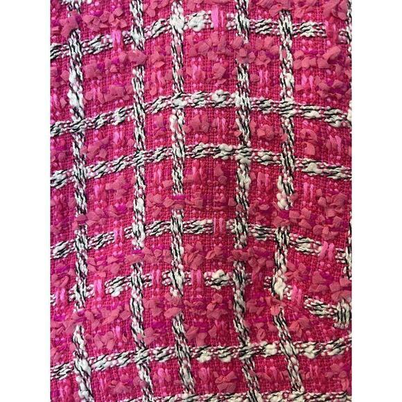 Doncaster Collection Hot Pink Tweed Black & White Weave Blazer Jacket Size 2 - Picture 5 of 11